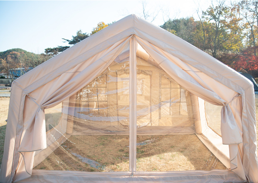 22 m² großes aufblasbares Glamping-Zelt mit zwei Zimmern und automatischer Luftzufuhr