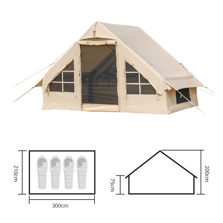 6.3/12㎡ Aufblasbares Campingzelt mit Hausluft
