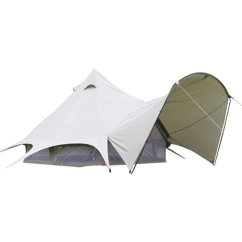 3M/4M/5M/6M Rundzelt mit Baldachin für Familiencamping und Glampingplätze