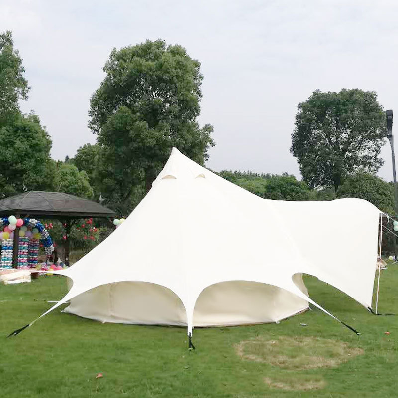 3M/4M/5M/6M Rundzelt mit Baldachin für Familiencamping und Glampingplätze