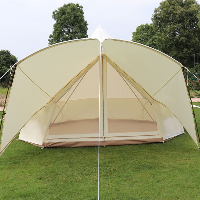 3M/4M/5M/6M Rundzelt mit Baldachin für Familiencamping und Glampingplätze