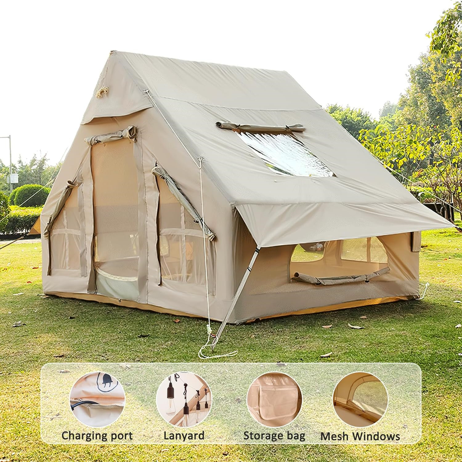 6.3/12㎡ Luftaufblasbares Glamping-Campzelt
