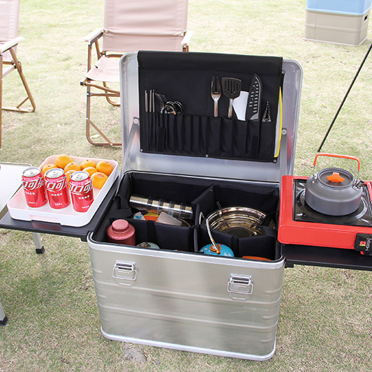 Tragbare Aluminium-Campingküchenboxen mit Seitenwand