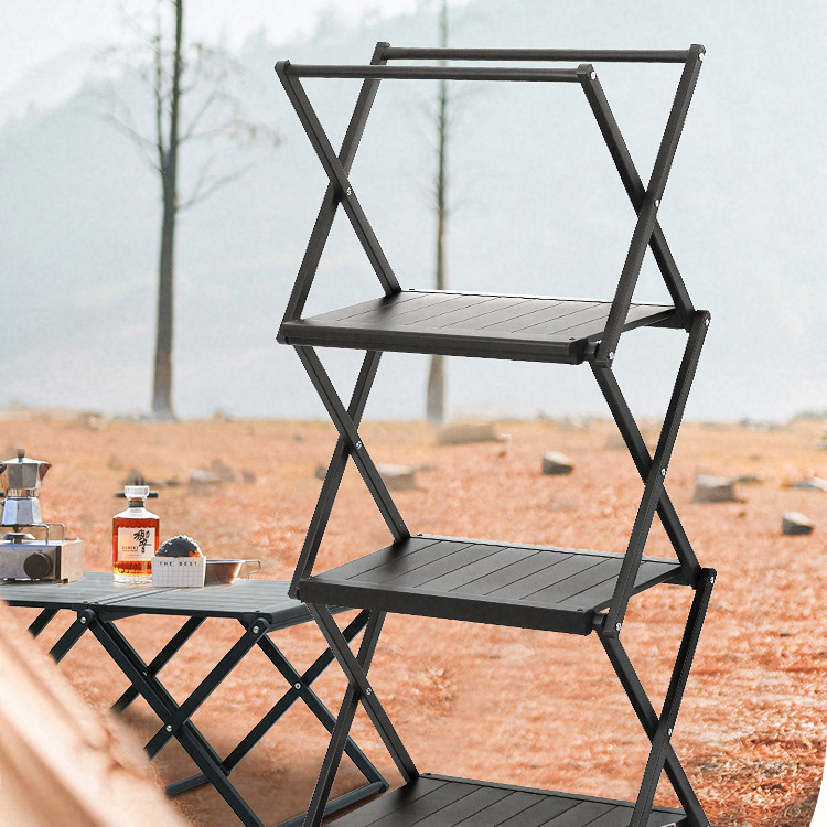 Camping-Klappregal und Picknicktisch