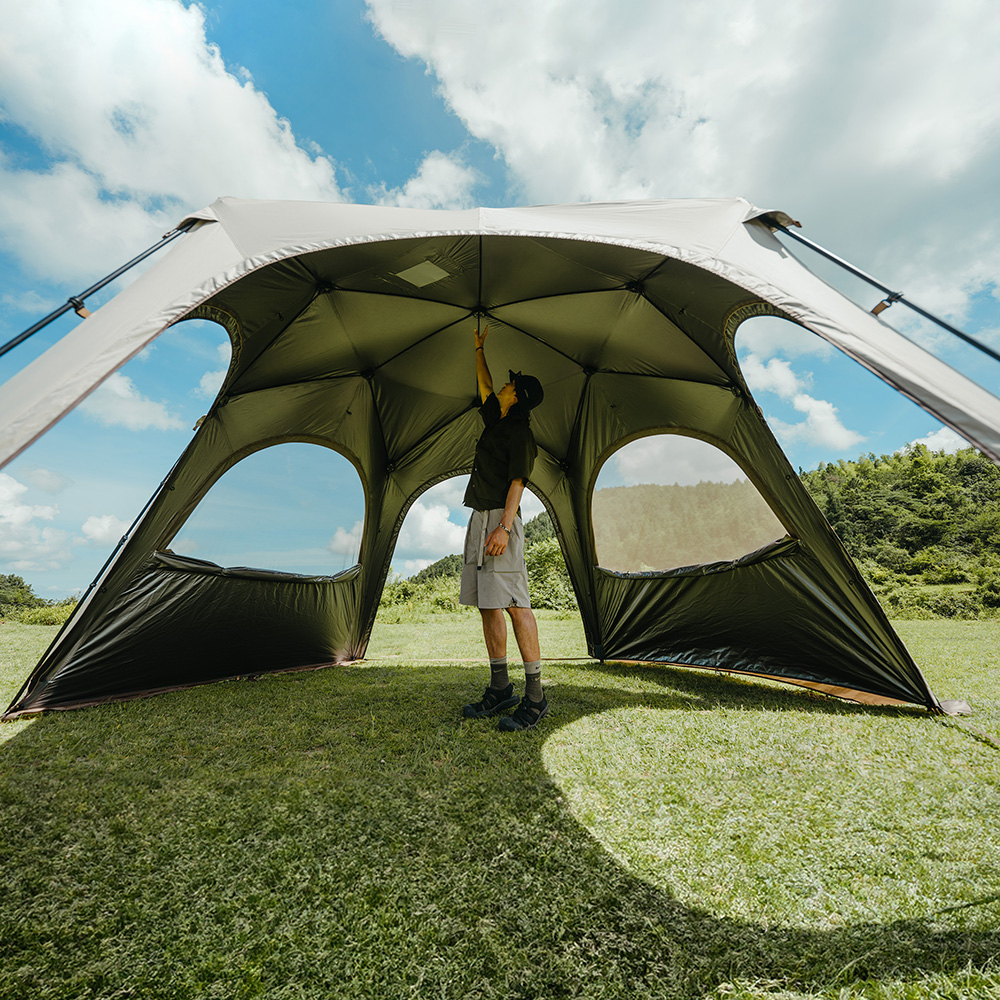 Mehrere DIY-gesplicte Campingzelte