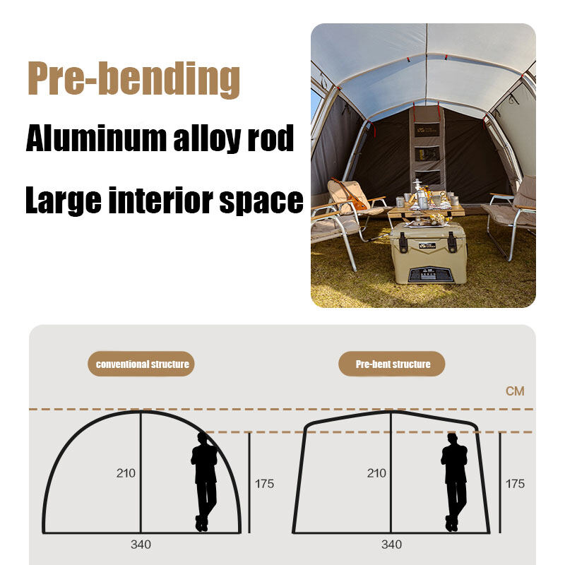 3/4 Zimmer Wasserdichtes Tunnel-Campingzelt