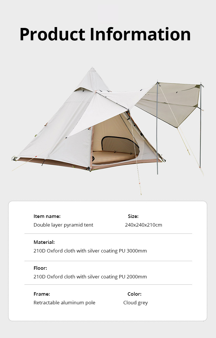 Automatisches Pyramiden-Campingzelt mit Sonnenschutz