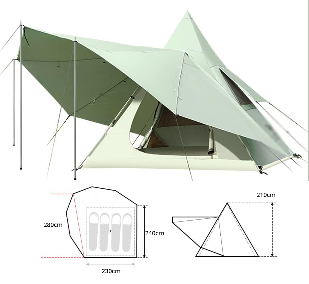 Doppelschichtiges Camping-Tipi-Zelt