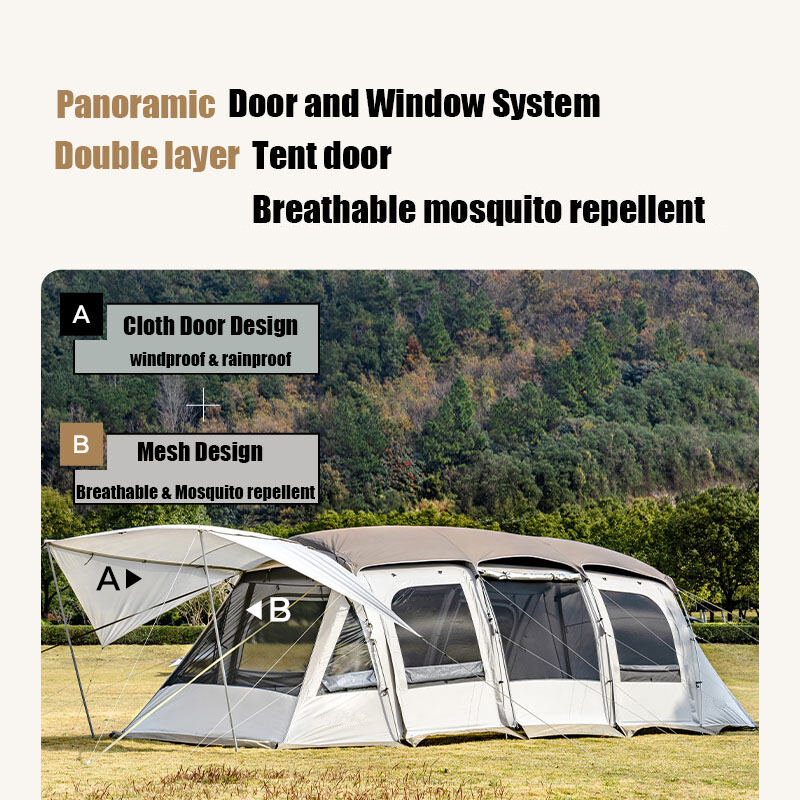 3/4 Zimmer Wasserdichtes Tunnel-Campingzelt