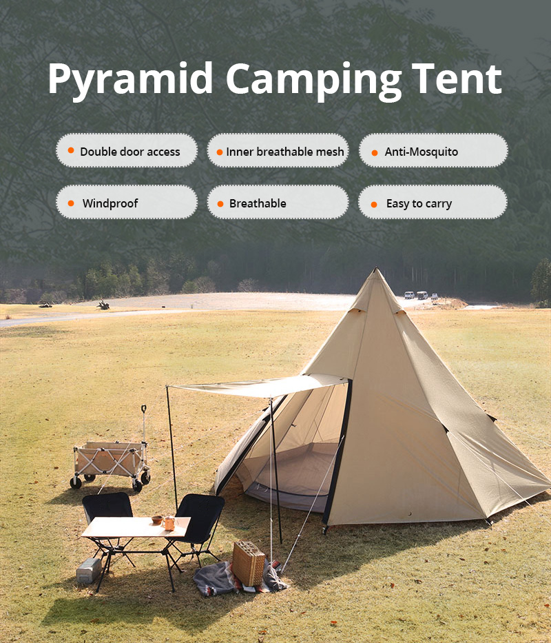 Pyramiden-Campingzelt mit Unterstand