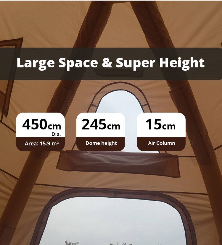 4.5 m 16㎡ Kugelförmiges aufblasbares Campingzelt